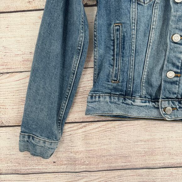 Lucky Brand Tomboy Trucker Denim Jacket Womens XS blue Medium Wash - Picture 5 of 14